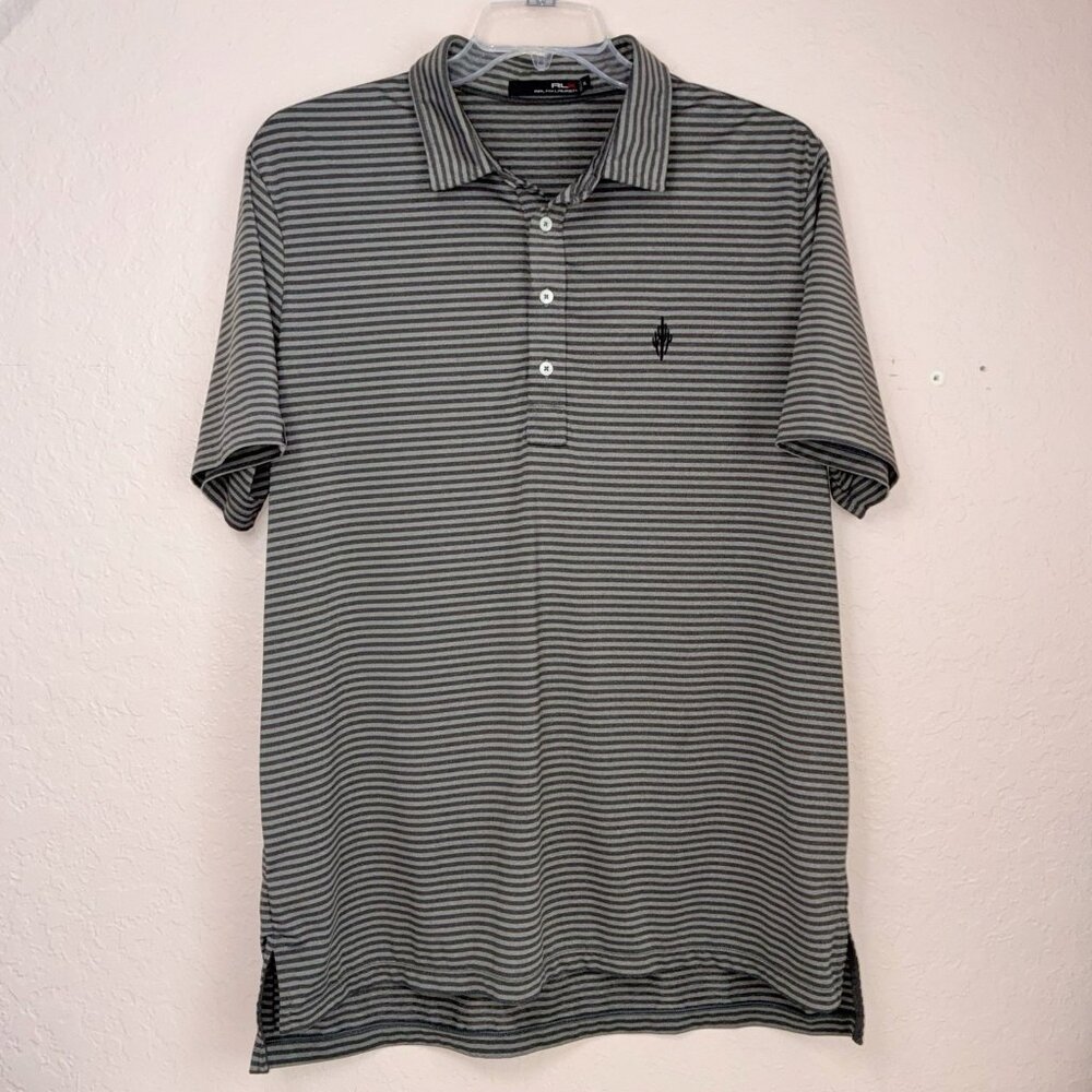 RLX Golf Polo men’s XL Ralph Lauren Gray Striped Short Sleeve Moisture Wicking